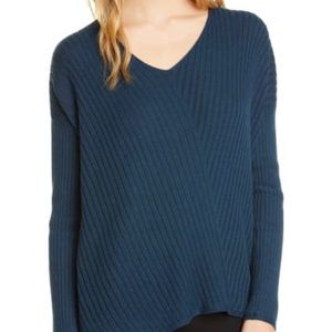 New $248 Eileen Fisher Ribbed V-neck Sweater SzXXS